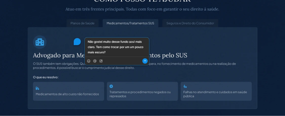 Exemplo de sugestão em formato de balão, deito no design compartilhado em tempo real